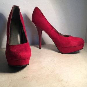 Mossimo Faux Red Suede Heels